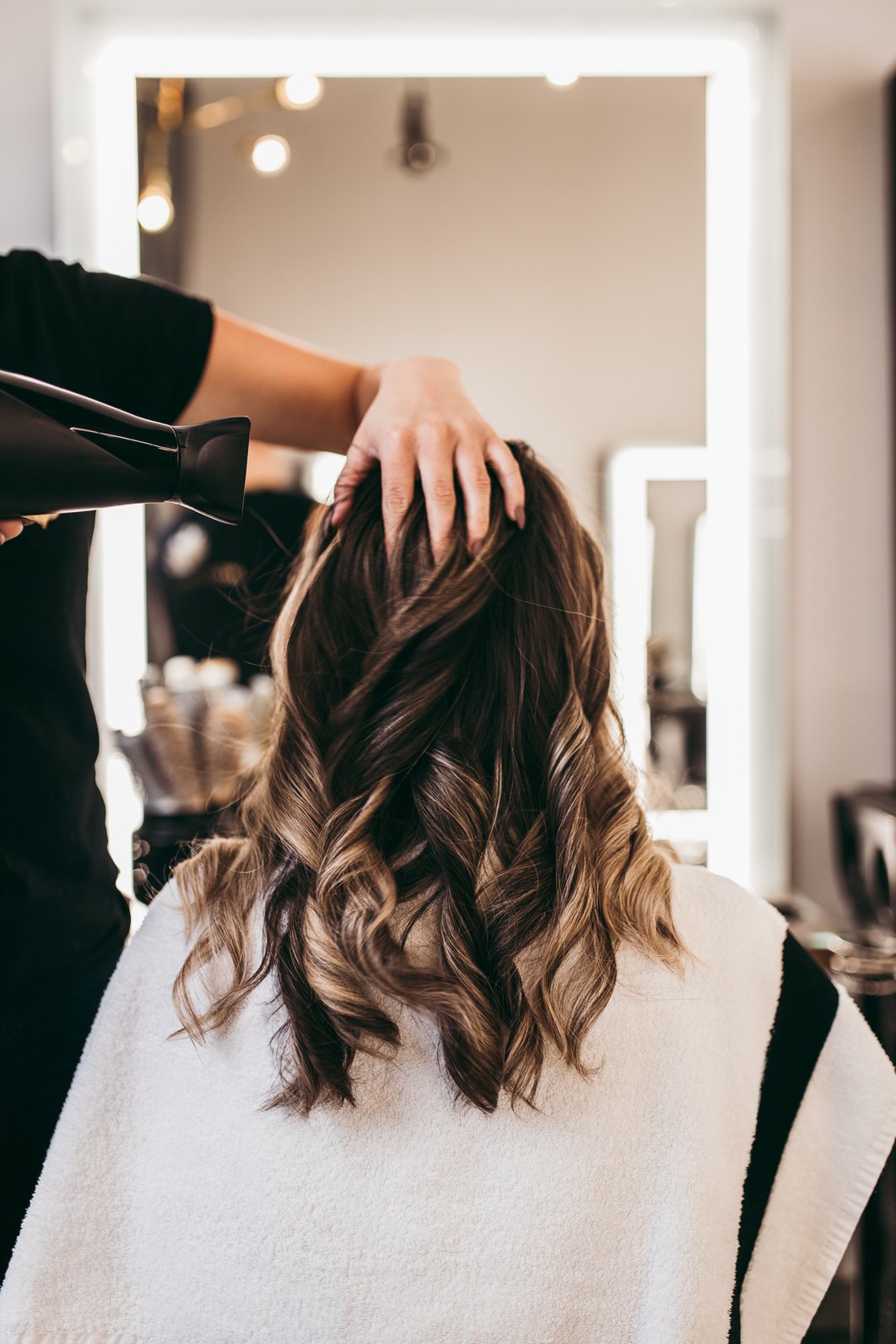 Woman at hair salon